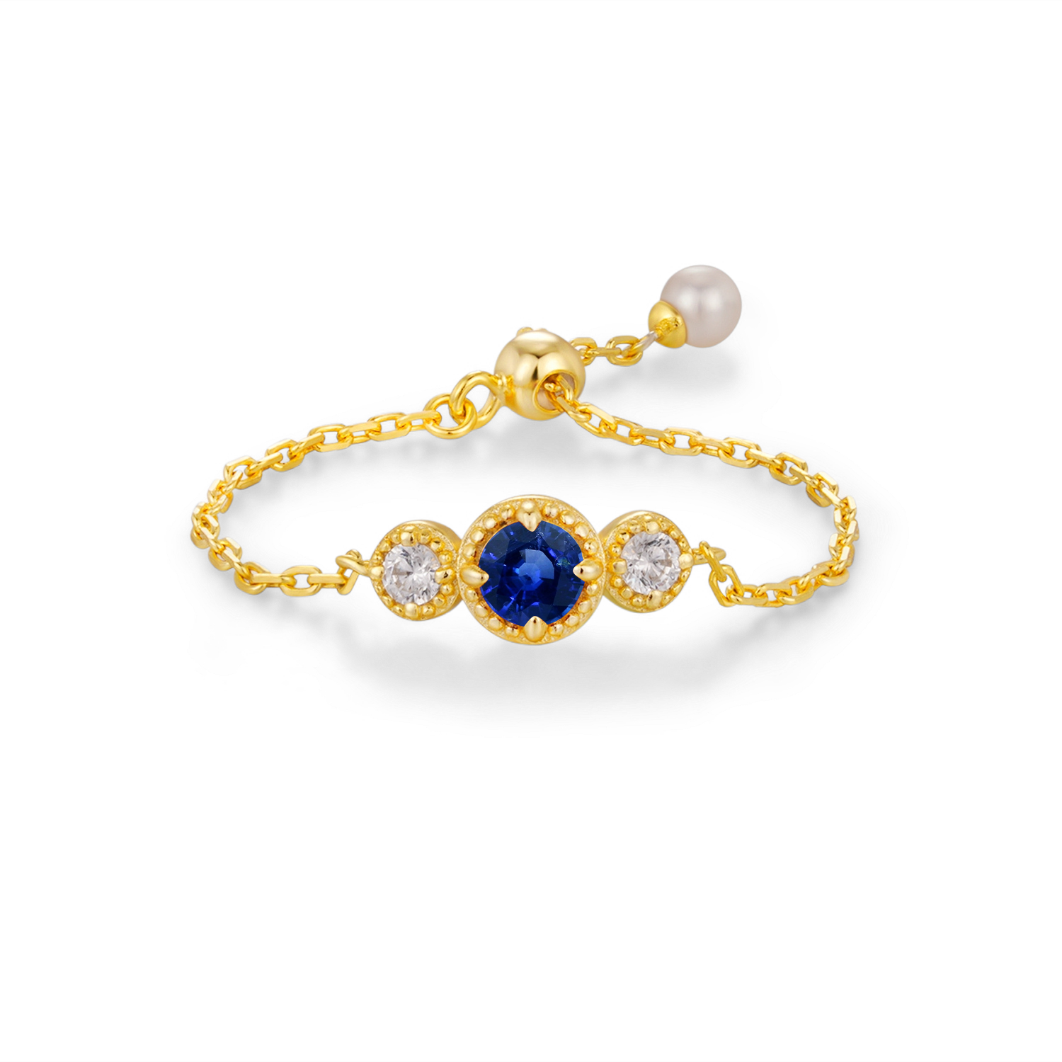Birthstone Chain Ring